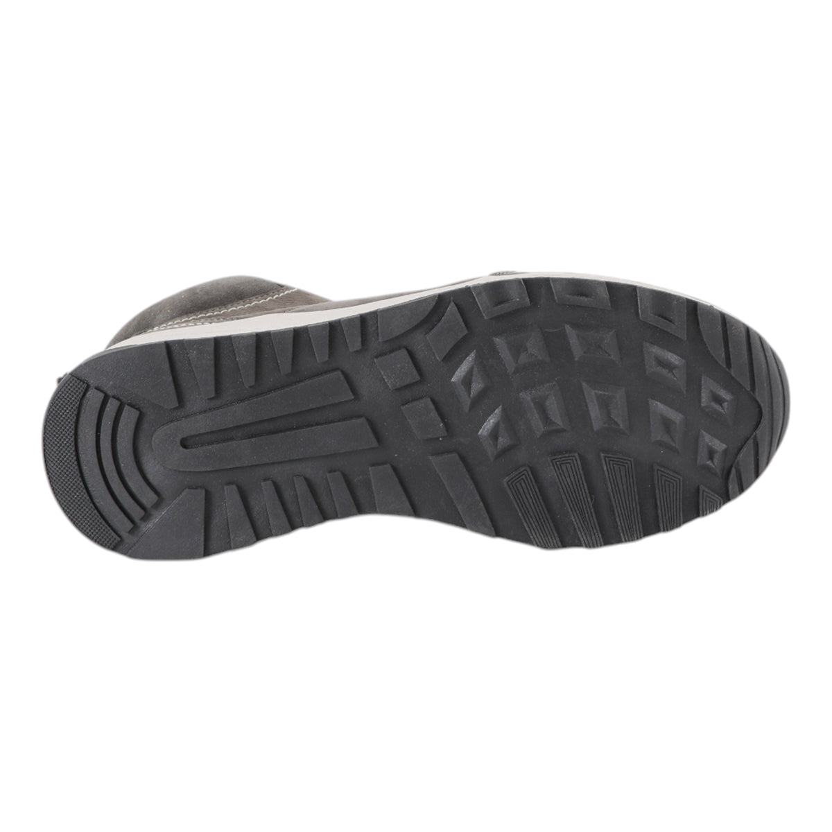 Botin gris oscuro de cuero con cordon para hombre vista suela