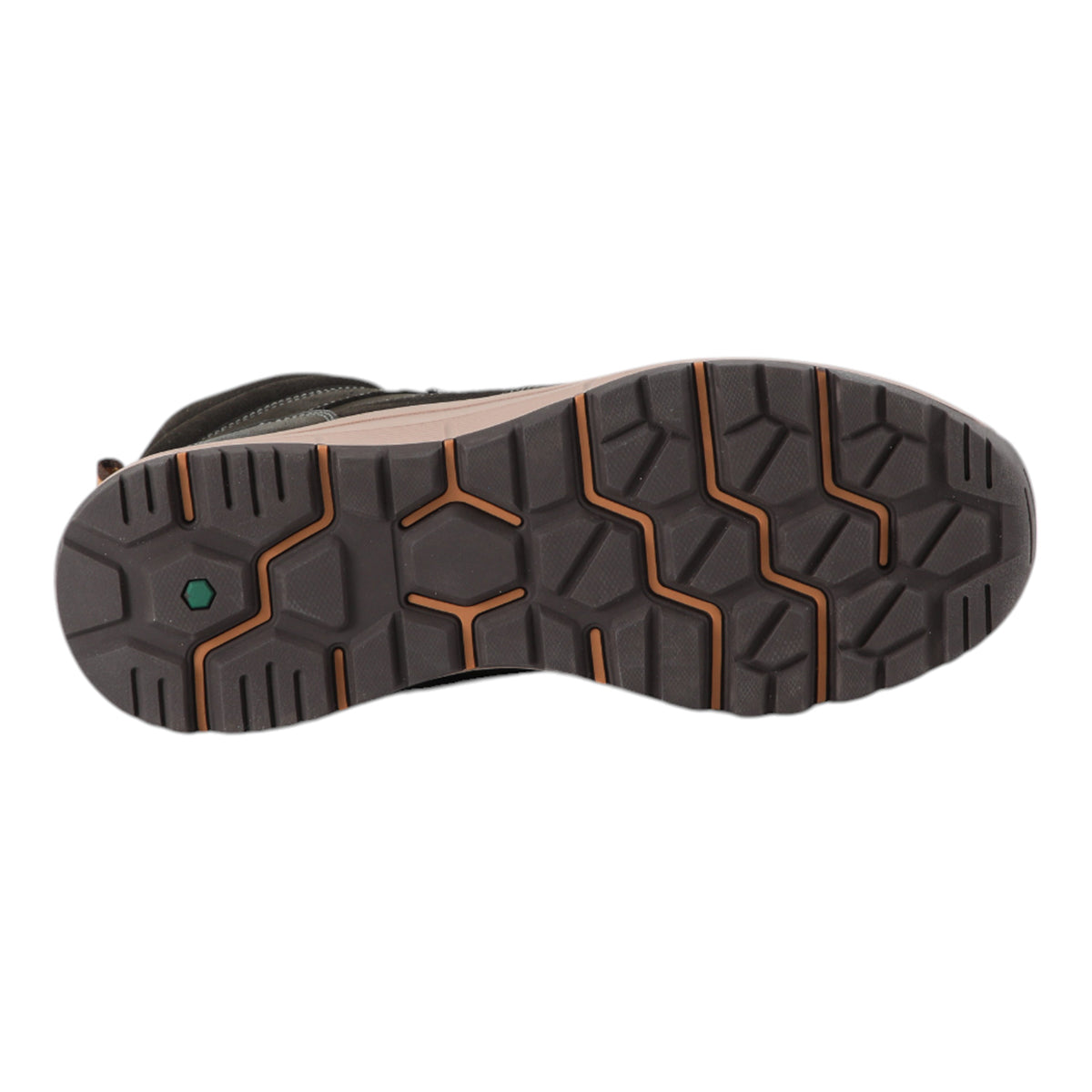 Botin de cuero cafe oscuro para hombre con cordon y suela de goma vista suela