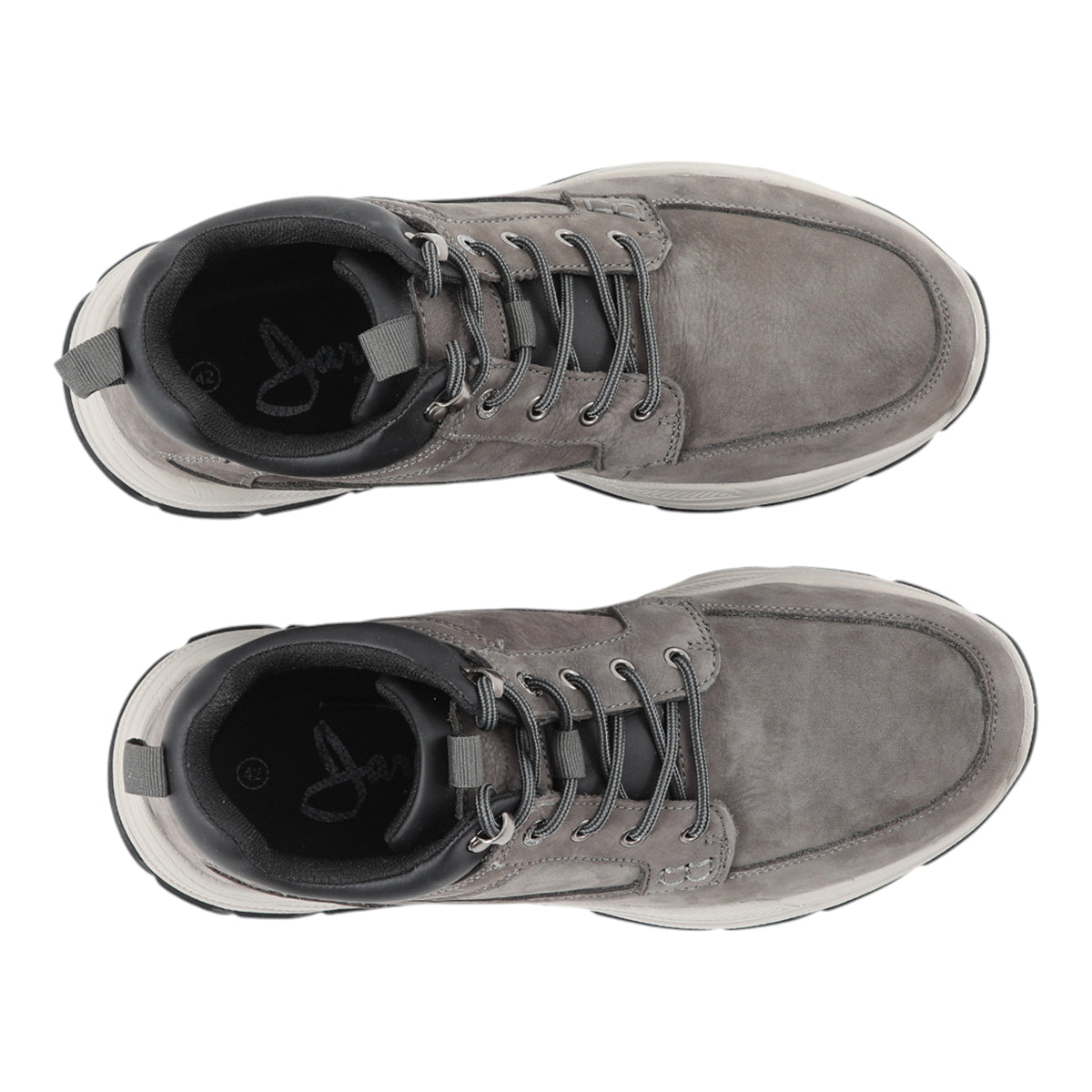 Botin  gris de cuero para hombre vista superior