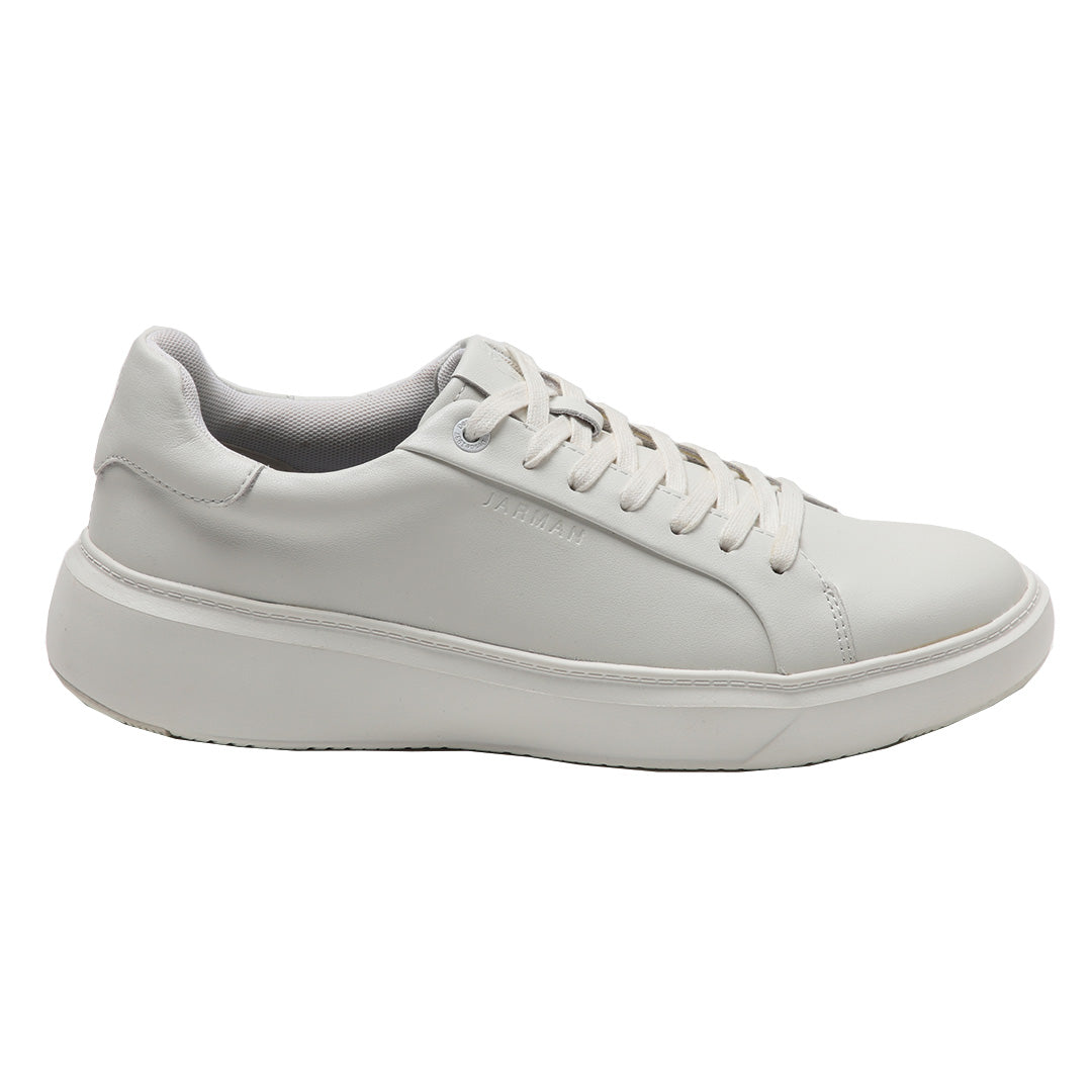 Zapatilla color blanco de cuero para hombre vista lateral