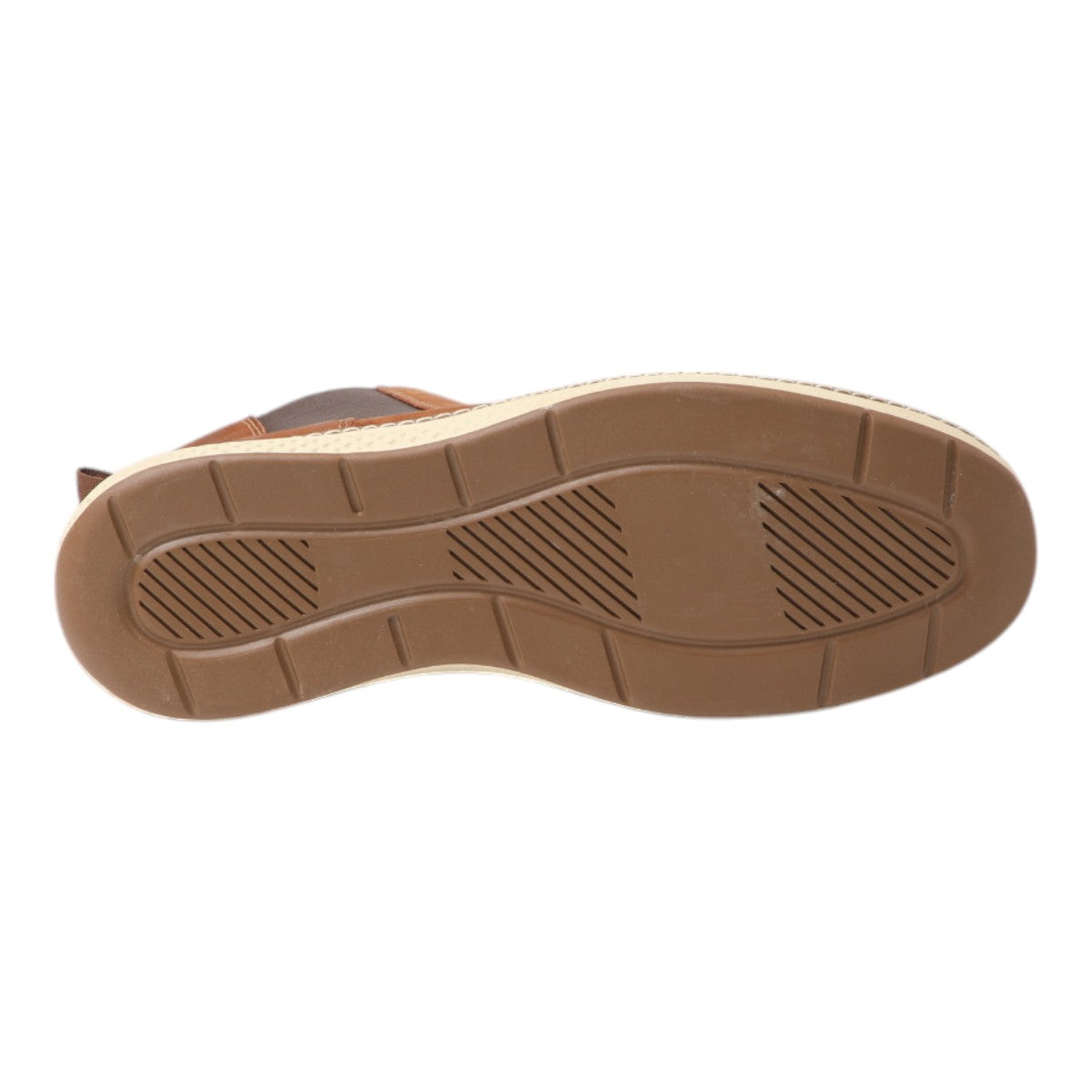 Botin de cuero color beige para hombre vista suela