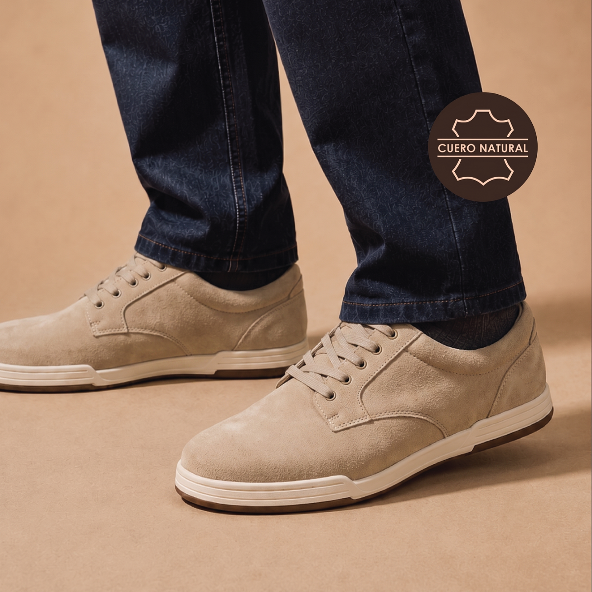 Zapato de cuero Miles color beige