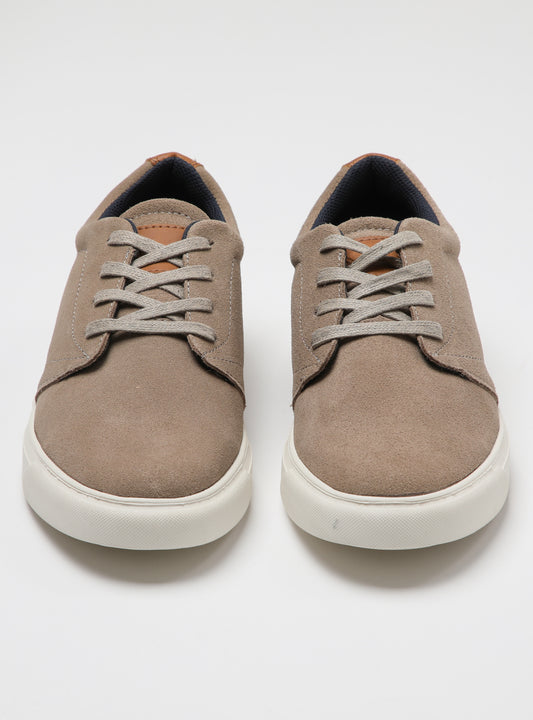 Zapatilla de cuero Seine color beige