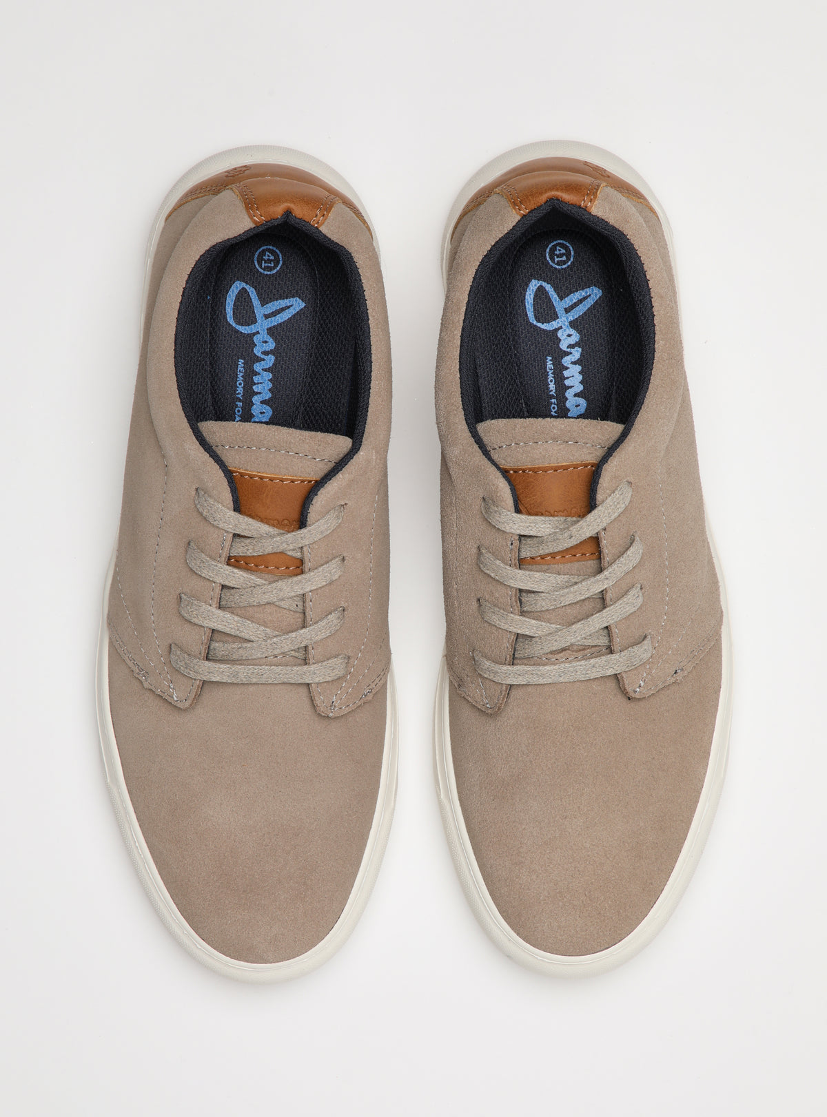 Zapatilla de cuero Seine color beige
