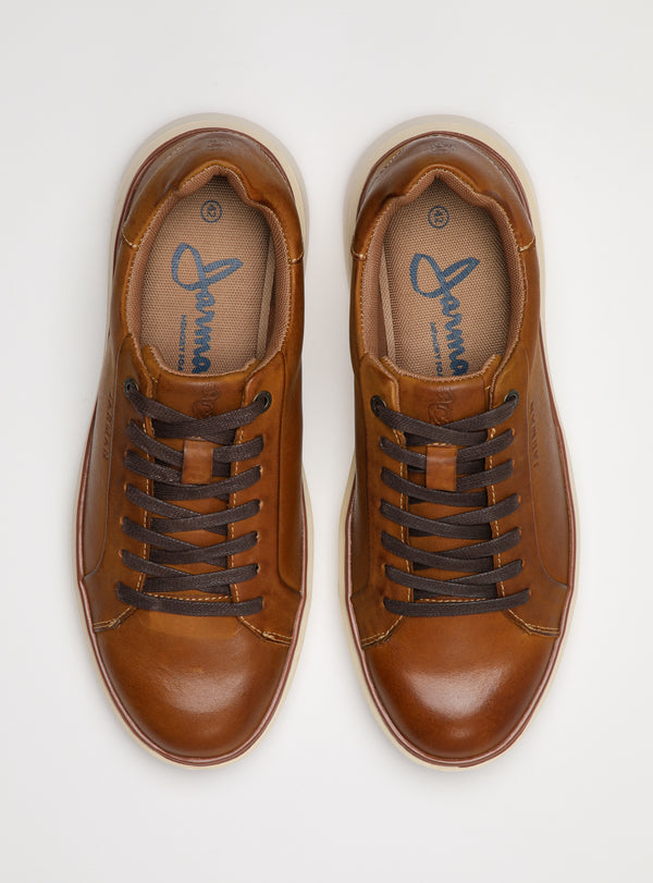 Zapatilla Obi de cuero Color Café