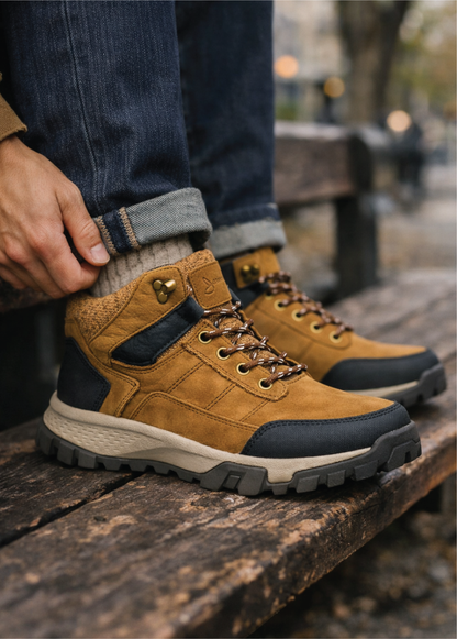 Botin Outdoor Grayson de cuero color amarillo