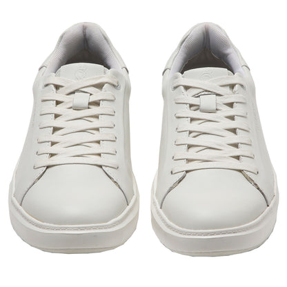 Zapatilla color blanco de cuero para hombre vista frontal