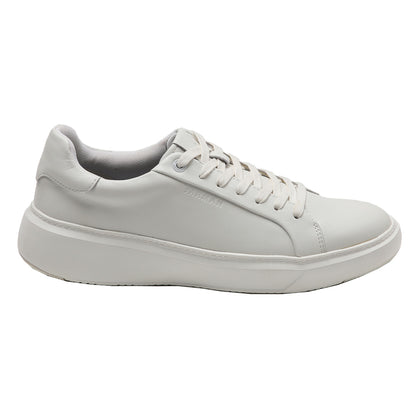 Zapatilla color blanco de cuero para hombre vista lateral