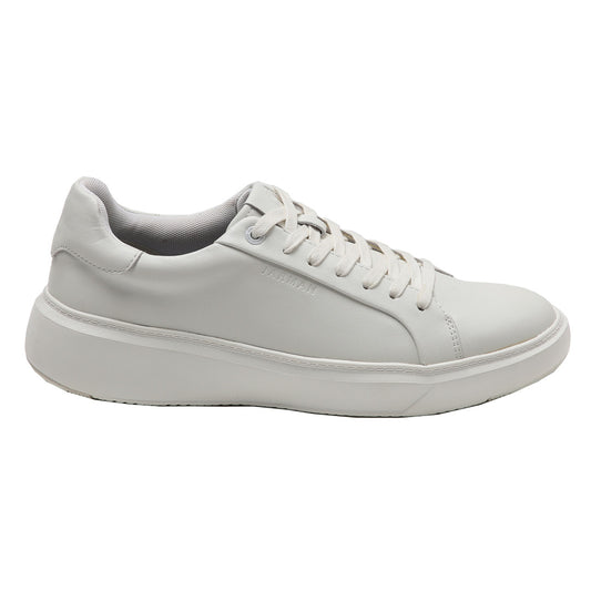 Zapatilla color blanco de cuero para hombre vista lateral