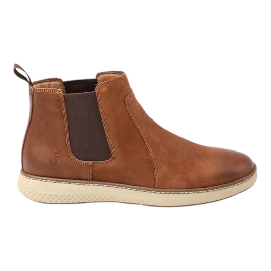 Botin de cuero color beige para hombre vista lateral
