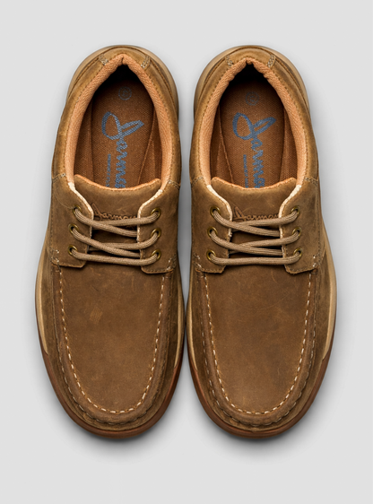 Zapatilla Sport Evan de cuero color camel