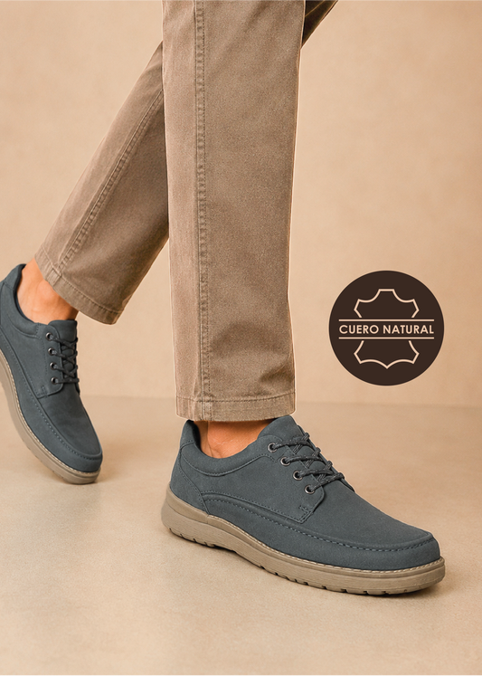 Zapato de cuero Mekong color azul marino
