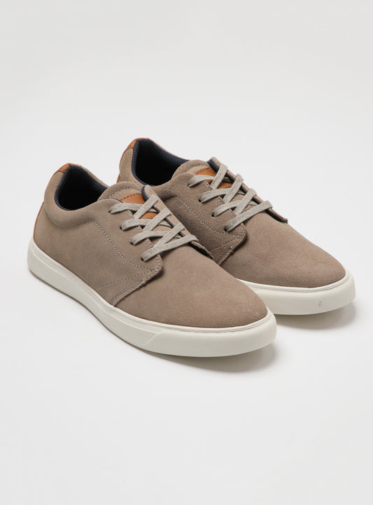 Zapatilla de cuero Seine color beige
