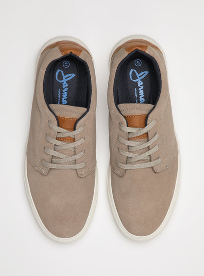 Zapatilla de cuero Seine color beige