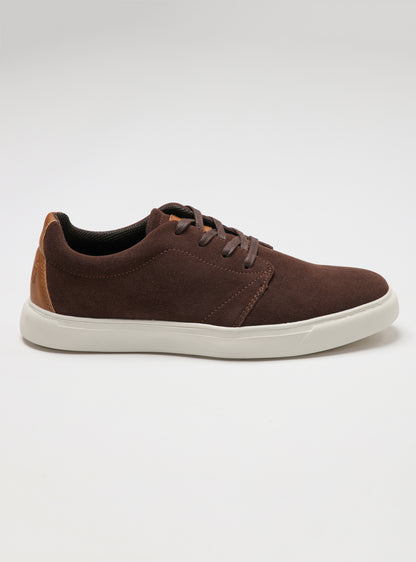 Zapatilla de cuero Seine color café